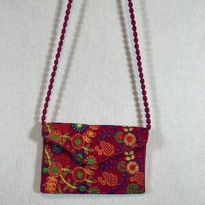 Womens Vibrant Indian Crossbody Shoulder Bag Boho Embroidered Art Deco